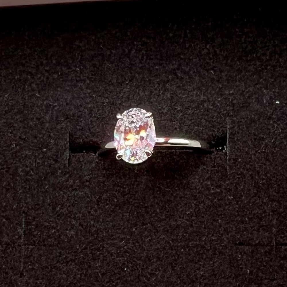 NIB 925 Sterling Silver Zircon Ring Size 7 - Picture 6 of 16